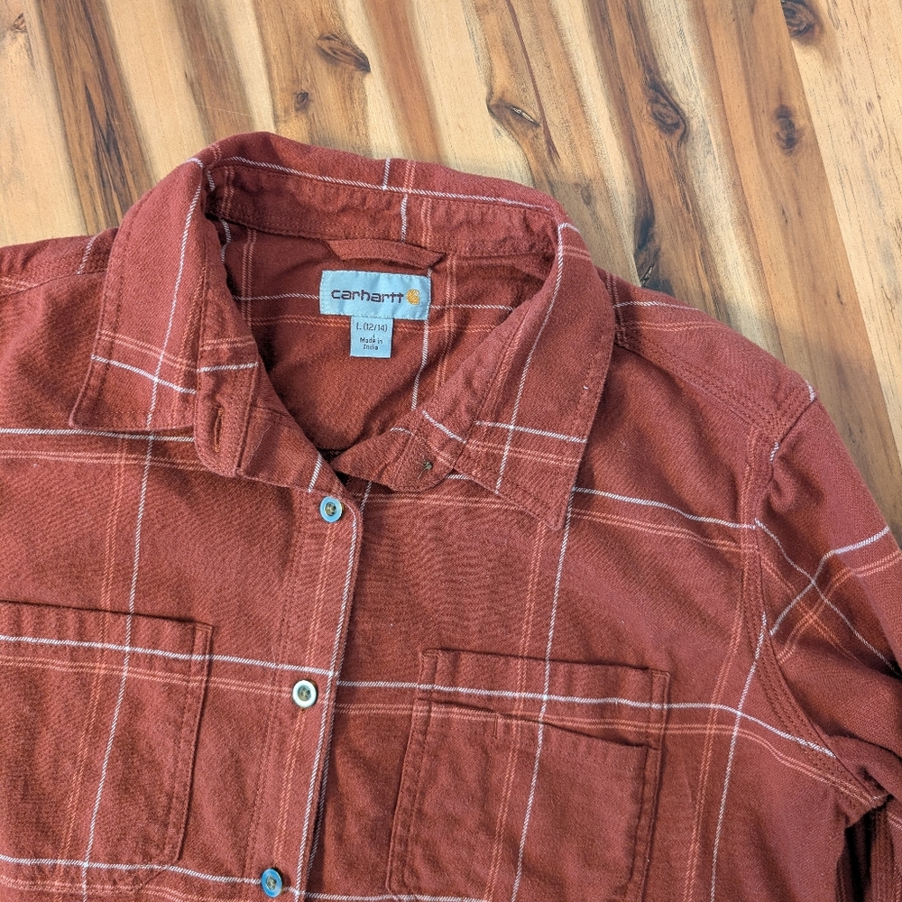 Carhartt Rust Plaid Button-Up Shirt